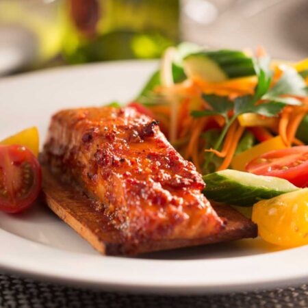 Cedar Planked Atlantic Salmon Sampler Pack - 5oz. - (3 packs ea.) Applewood, Orange & Ginger; Hickory Maple; Maple & Smoked Pepper; Sugar & Spice